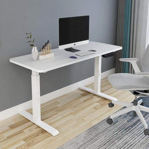 140cm Standing Desk Height Adjustable Sit Stand Motorised Single Motor Frame Top - amazingooh