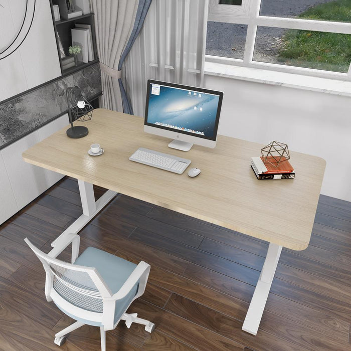 140cm Standing Desk Height Adjustable Sit Stand Motorised Single Motor Frame Top - amazingooh