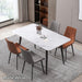 140x80cm Minimalist Slate Kitchen Dining Table Marble Lunch Dinner Table Solid Metal Legs - Amazingooh Wholesale