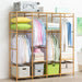 168cm Bamboo Clothes Rack Garment Closet Storage Organizer Hanging Rail Shelf Dress room - Amazingooh Wholesale
