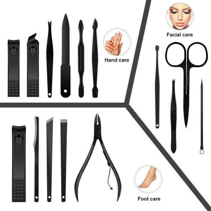 18PCS Manicure Set Tools Pedicure Kit Stainless Steel Nail Grooming Clippers AU - Amazingooh Wholesale