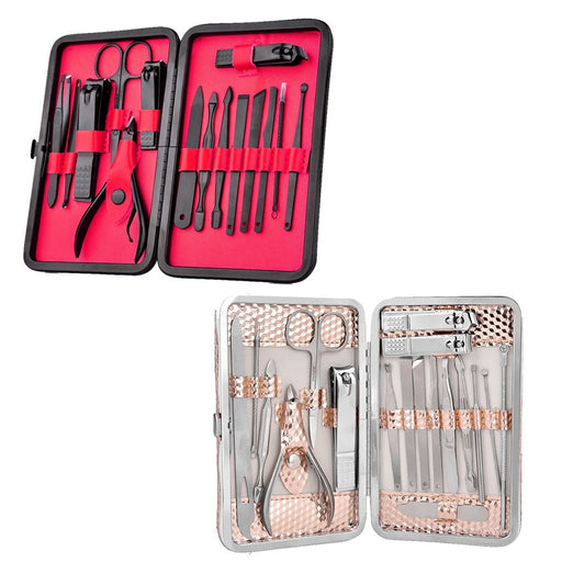 18PCS Manicure Set Tools Pedicure Kit Stainless Steel Nail Grooming Clippers AU - Amazingooh Wholesale