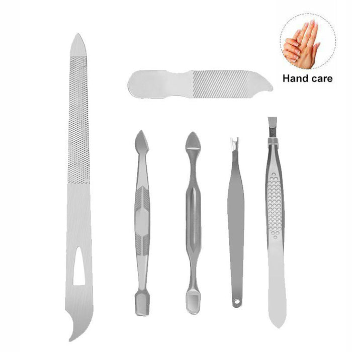 18PCS Manicure Set Tools Pedicure Kit Stainless Steel Nail Grooming Clippers White Gold - Amazingooh Wholesale