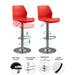 2 Pcs Bar Stools Kitchen Bar Stool Leather Barstools Swivel Gas Lift Counter Chairs BS8404 - Amazingooh Wholesale