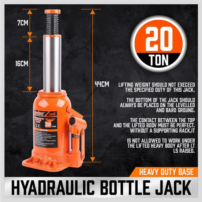 20 Ton (40000lb) Air Hydraulic Bottle Jack Pneumatic Heavy Duty Truck Repair - Amazingooh Wholesale