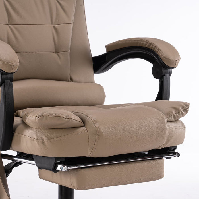 2022 New 8 Point Massage Chair Executive Office Computer Seat Footrest Recliner Pu Leather - Amazingooh Wholesale