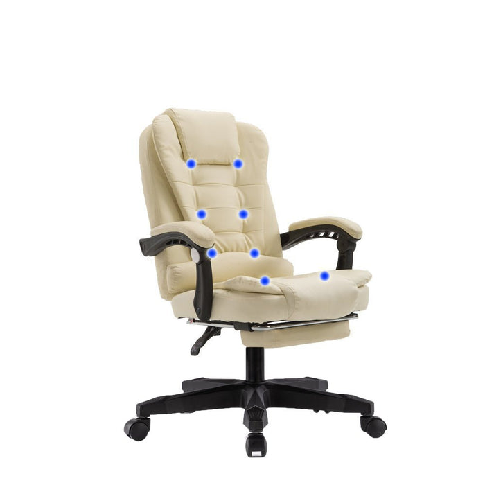 2022 New 8 Point Massage Chair Executive Office Computer Seat Footrest Recliner Pu Leather - Amazingooh Wholesale