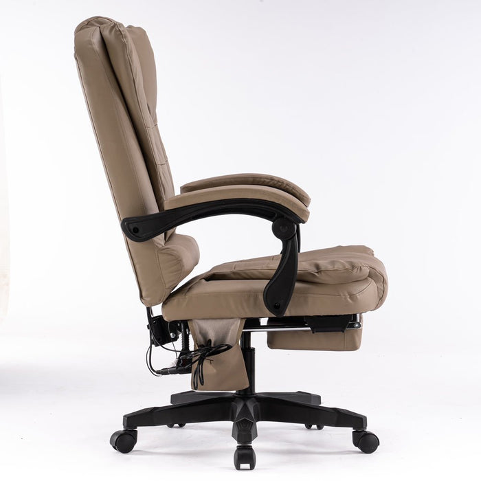 2022 New 8 Point Massage Chair Executive Office Computer Seat Footrest Recliner Pu Leather - Amazingooh Wholesale