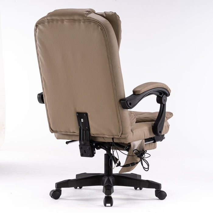 2022 New 8 Point Massage Chair Executive Office Computer Seat Footrest Recliner Pu Leather - Amazingooh Wholesale