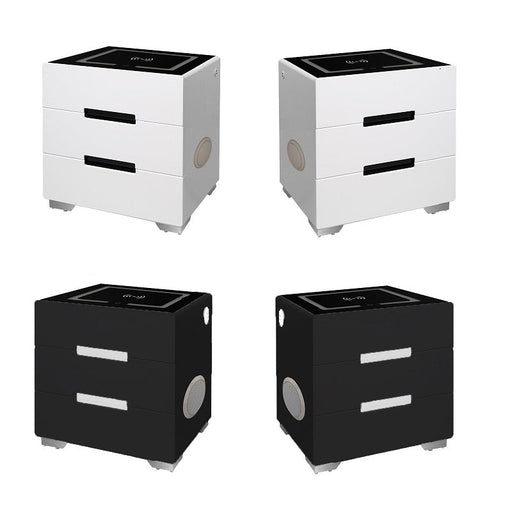 2024 Smart Bedside Tables Bluetooth Speaker Side 3 Drawers Wireless Charging USB Nightstand LED AU - Amazingooh Wholesale