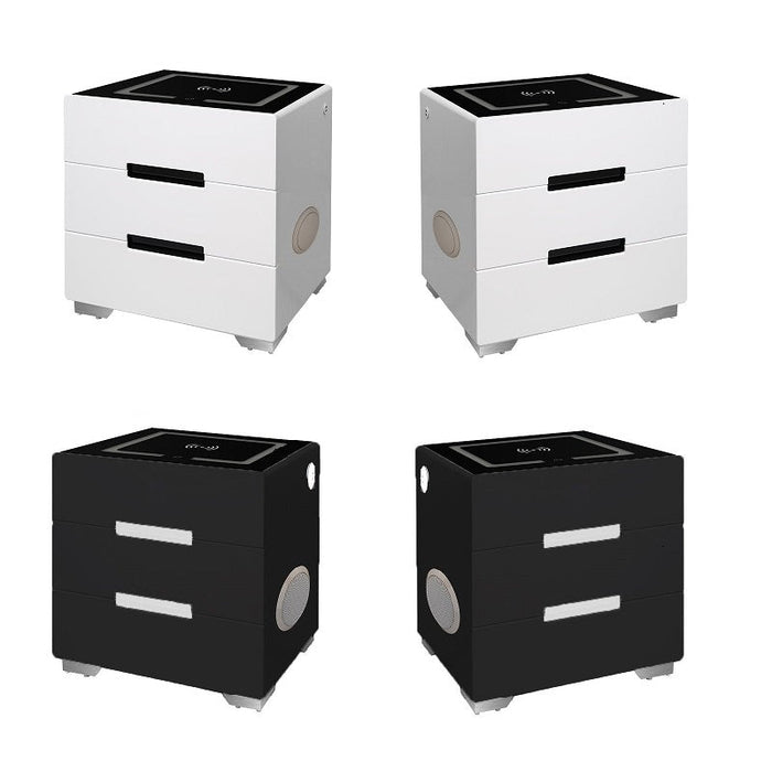 2024 Smart Bedside Tables Bluetooth Speaker Side 3 Drawers Wireless Charging USB Nightstand LED AU - Amazingooh Wholesale