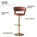 2x Height Adjustable Swivel Bar Stool Velvet Golden Base Chairs Padded Seat - Amazingooh Wholesale