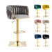 2x Height Adjustable Swivel Bar Stool Velvet Golden Square Base Barstools Chairs Padded Seat - Amazingooh Wholesale