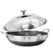 304 Stainless Steel 34cm Non-Stick Stir Fry Cooking Kitchen Wok Pan with Lid Honeycomb Double Sided - amazingooh