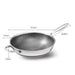 32cm Stainless Steel Non-Stick Stir Fry Cooking Kitchen Honeycomb Wok Pan with Lid - Amazingooh