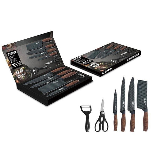 6 pieces Kitchen Knife Set Everich Chef Knives Stainless Steel Nonstick Scissor - amazingooh