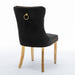 6x Velvet Dining Chairs with Golden Metal Legs-Black - Amazingooh Wholesale