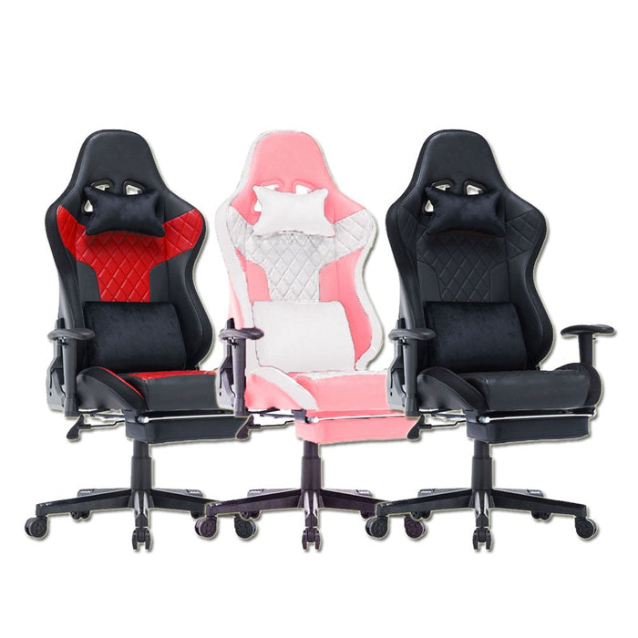 7 RGB Lights Bluetooth Speaker Gaming Chair Ergonomic Racing chair 165° Reclining Gaming Seat 4D Armrest Footrest Black - Amazingooh Wholesale