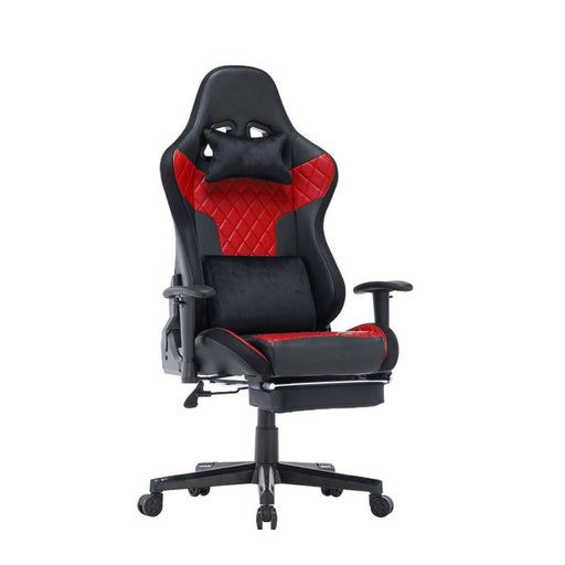 7 RGB Lights Bluetooth Speaker Gaming Chair Ergonomic Racing chair 165° Reclining Gaming Seat 4D Armrest Footrest Black Red - Amazingooh Wholesale