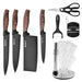 8 pieces Kitchen Knife Set Everich Chef Sharpener Knives Stainless Steel Nonstick Scissor Gift - amazingooh