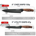 8 pieces Kitchen Knife Set Everich Chef Sharpener Knives Stainless Steel Nonstick Scissor Gift - amazingooh