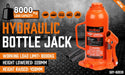 8-Ton (16,000 LBs) Hydraulic Bottle Jack Heavy Duty Car Lifter with Safety Valve - Amazingooh Wholesale