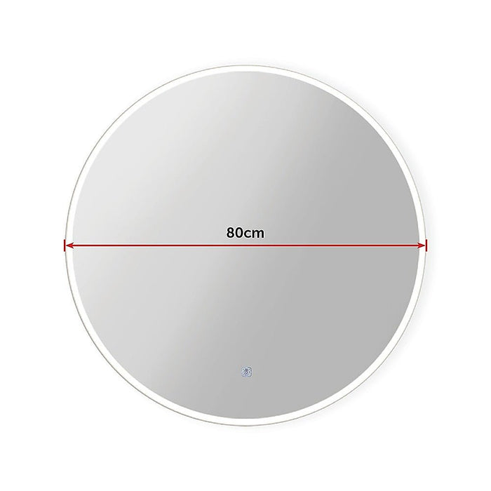 80cm LED Wall Mirror Bathroom Mirrors Light Decor Round - Amazingooh Wholesale