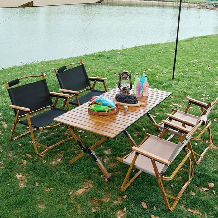 90cm Garden Outdoor Furniture Camping Table and Chair Egg Roll Picnic Desk Folding Beach Set - Amazingooh Wholesale