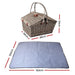 Alfresco 4 Person Picnic Basket Deluxe Baskets Outdoor Insulated Blanket - Amazingooh Wholesale