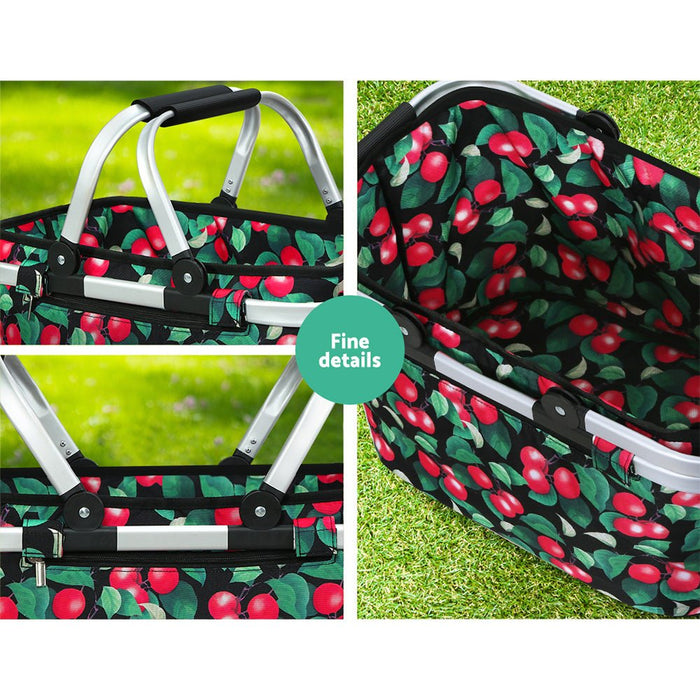 Alfresco Picnic Bag Basket Folding Large Hamper Camping Hiking Insulated - Amazingooh Wholesale