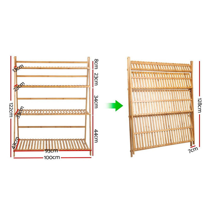Artiss Bamboo Wooden Ladder Shelf Plant Stand Foldable - Amazingooh Wholesale