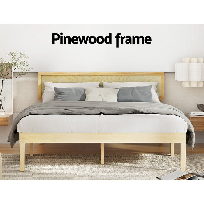 Artiss Bed Frame Double Size Wooden Base Mattress Platform Timber Pine YUMI - Amazingooh Wholesale