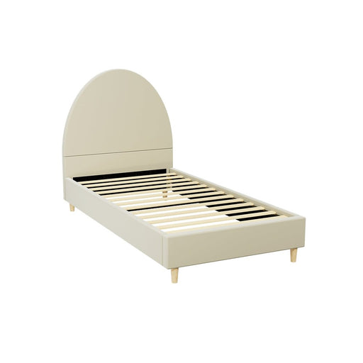 Artiss Bed Frame Single Size Velvet Cream ELLA - Amazingooh Wholesale