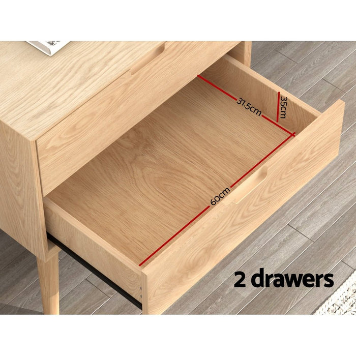 Artiss Bedside Table 2 Drawers Side End Table Nightstand Legs Bedroom Storage - Amazingooh Wholesale