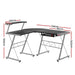 Artiss Corner Metal Pull Out Table Desk - Black - Amazingooh Wholesale