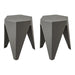 ArtissIn Set of 2 Puzzle Stool Plastic Stacking Bar Stools Dining Chairs Kitchen Grey - Amazingooh Wholesale