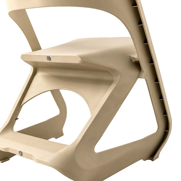 ArtissIn Set of 4 Dining Chairs Office Cafe Lounge Seat Stackable Plastic Leisure Chairs Beige - Amazingooh Wholesale