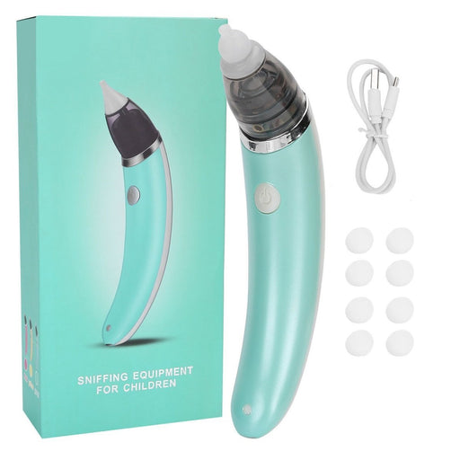 Baby Nasal Aspirator Electric Safe Hygienic Nose Cleaner Snot Sucker For baby (Green) - amazingooh