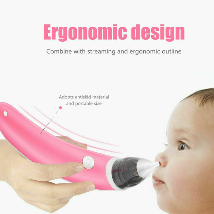 Baby Nasal Aspirator Electric Safe Hygienic Nose Cleaner Snot Sucker For baby (Red) - amazingooh