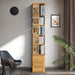 Bamboo 7 Tiers Open Bookcase with Door, Spinning Bookshelf Display Rack for Home - Amazingooh Wholesale