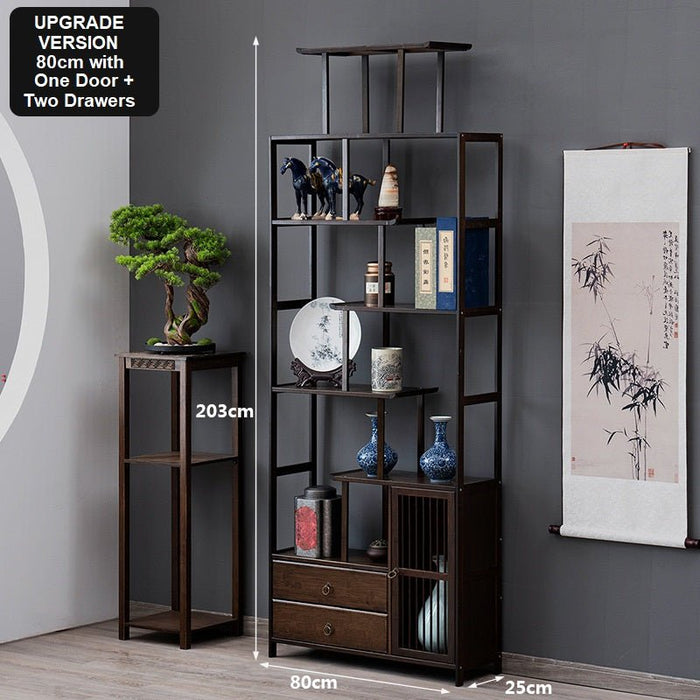 Bamboo Antique Style Cabinet Book Shelf Storage Choice Elegant - Amazingooh Wholesale