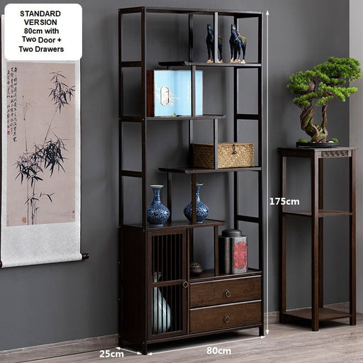 Bamboo Antique Style Cabinet Book Shelf Storage Choice Elegant - Amazingooh Wholesale