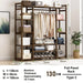Bamboo Clothes Rack Garment Closet Storage Organizer Hanging Rail Shelf Dress room - Amazingooh Wholesale