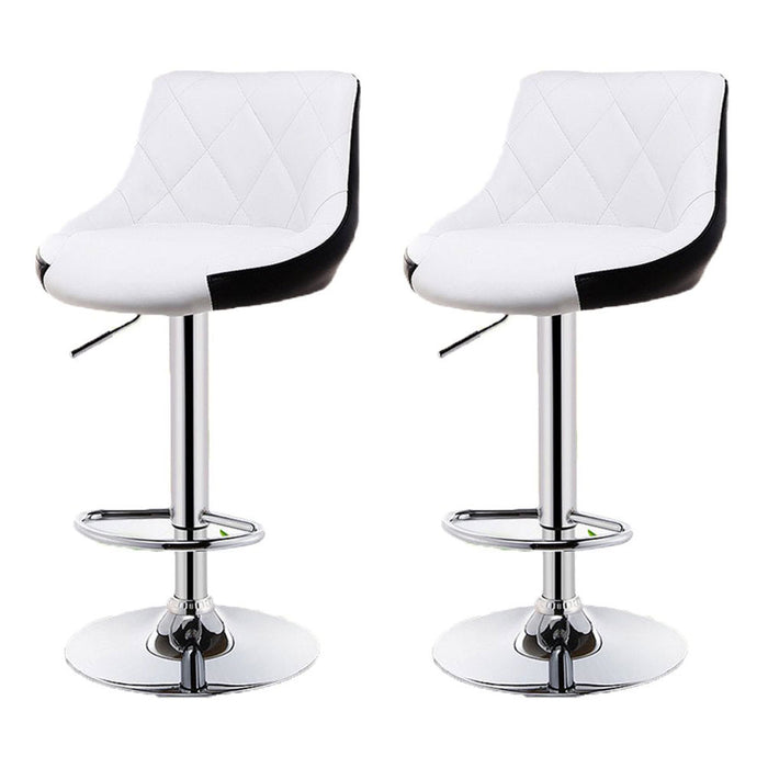 2 Pcs Bar Stools Kitchen Bar Stool Leather Barstools Swivel Gas Lift Counter Chairs BS8403