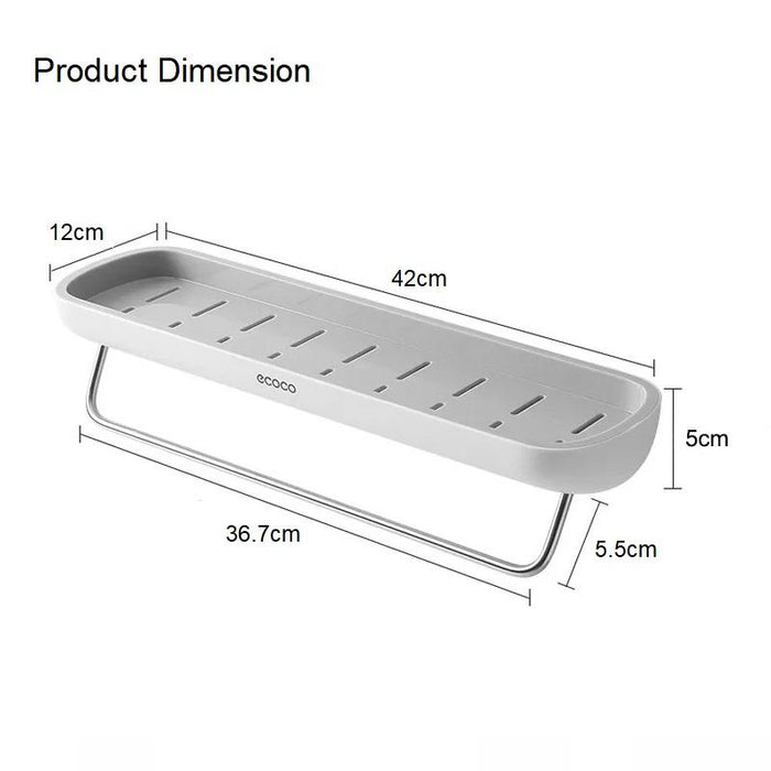 Bathroom Shelves Organizer Wall Mount Home Towel shelf Shampoo Rack With Towel Bar Storage Rack Bathroom Accessories - amazingooh