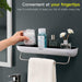 Bathroom Shelves Organizer Wall Mount Home Towel shelf Shampoo Rack With Towel Bar Storage Rack Bathroom Accessories - amazingooh