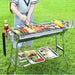 BBQ Grill Barbecue Set Charcoal Kabob Stove Portable Foldable Camping Picnic - amazingooh