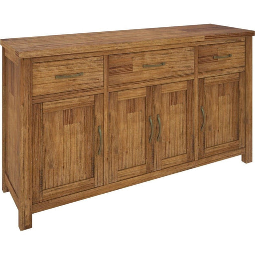 Birdsville Buffet Table 161cm 4 Door 3 Drawer Solid Mt Ash Timber Wood - Brown - Amazingooh Wholesale