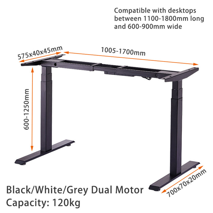Electric Standing Desk Height Adjustable Sit Stand Workstation Motorised Single Dual Motors Frame Top