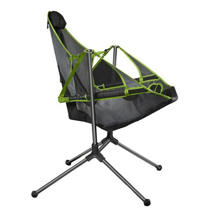 Camping Chair Foldable Swing Luxury Recliner Relaxation Swinging Comfort Lean Back Outdoor Folding Chair Outdoor Freestyle Portable Folding Rocking Chair - amazingooh